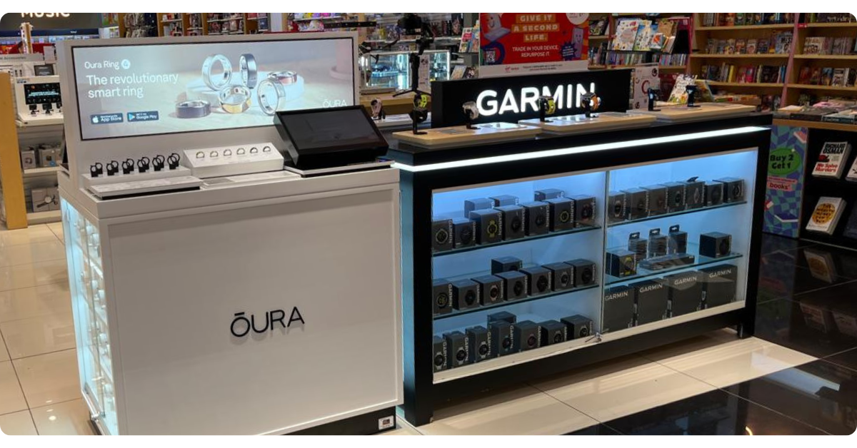 Stylenza branded retail display inside a store