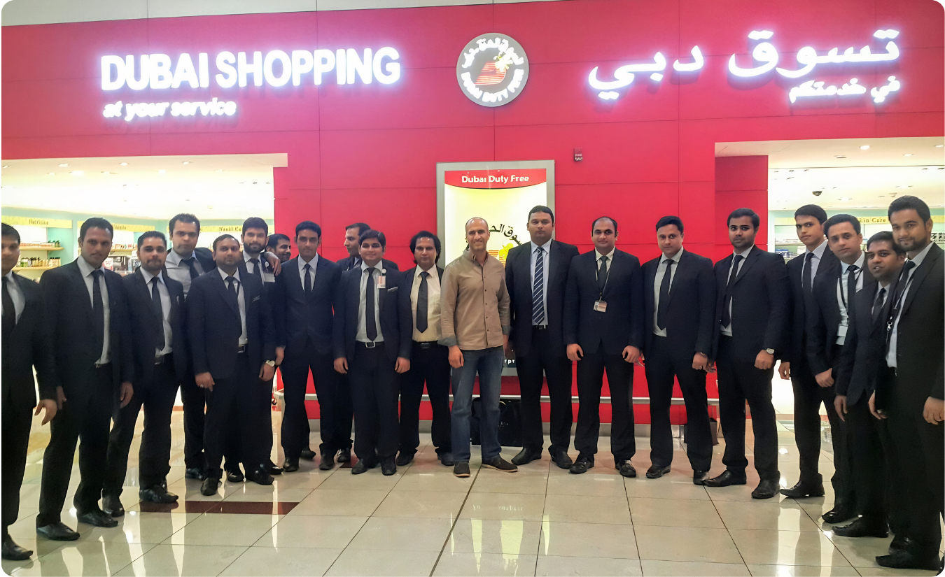 Stylenza duty-free team at Dubai Duty Free
